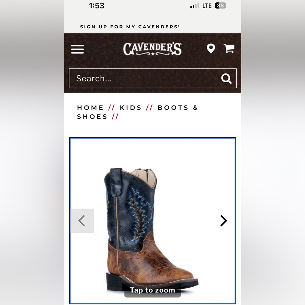 Kids Navy and Brown Cowboy Boots
